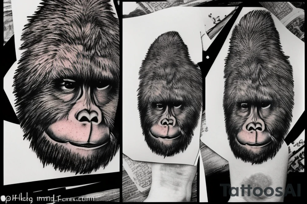 bigfoot using a typewriter tattoo idea