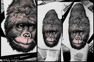 bigfoot using a typewriter tattoo idea