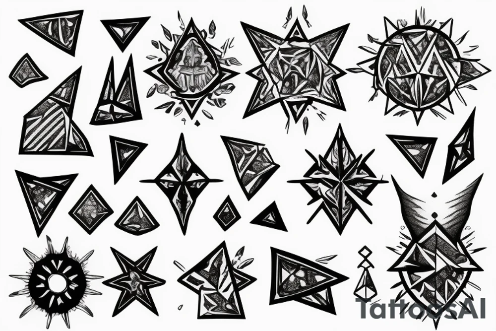 True north with Diamond shape tattoo idea