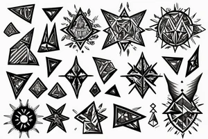 True north with Diamond shape tattoo idea