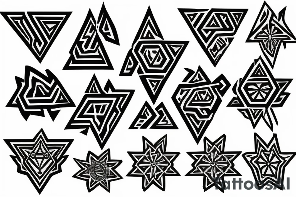 True north with Diamond shape tattoo idea