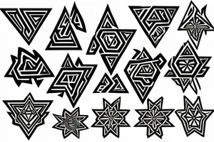 True north with Diamond shape tattoo idea