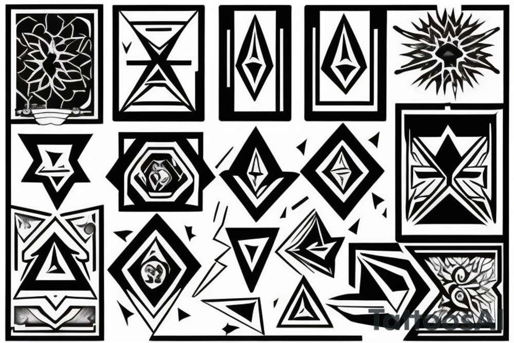 cardinal directions
 with diamond shape tattoo idea