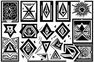 cardinal directions
 with diamond shape tattoo idea