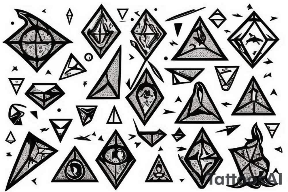 cardinal directions
 with diamond shape tattoo idea