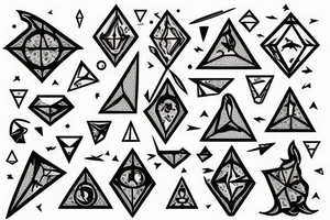cardinal directions
 with diamond shape tattoo idea