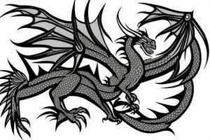 fierce dragon about to land tattoo idea