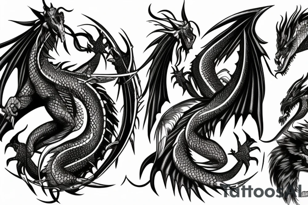 fierce dragon about to land tattoo idea