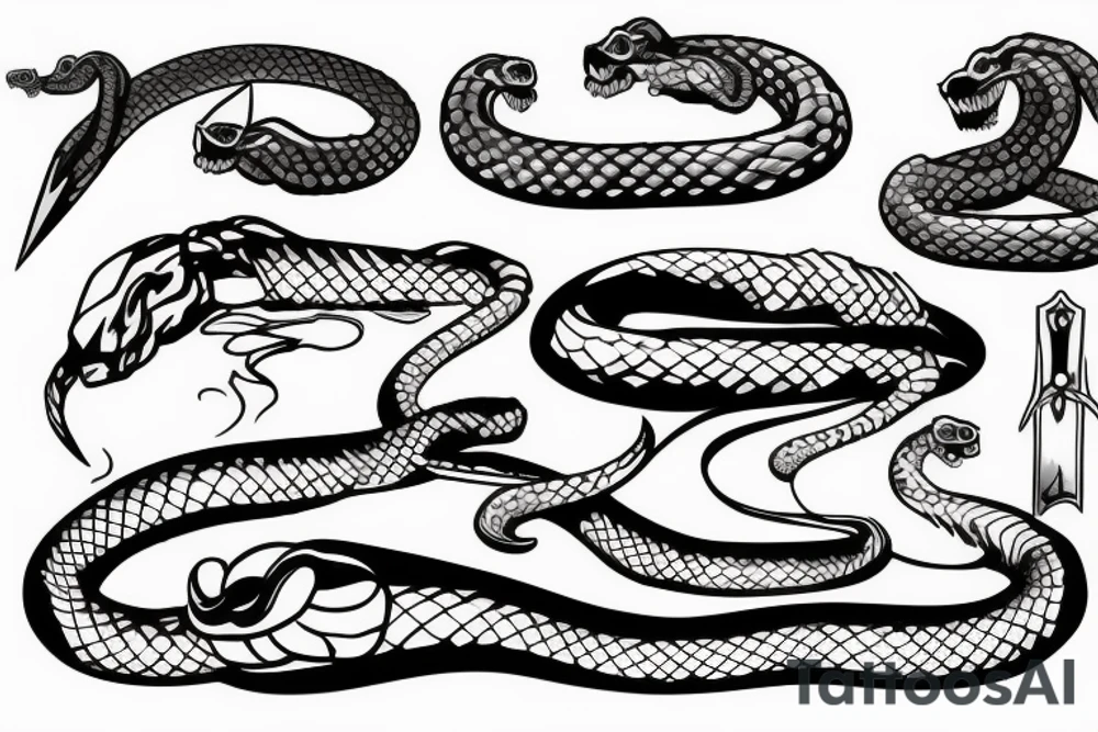 sword with snake tattoo idea