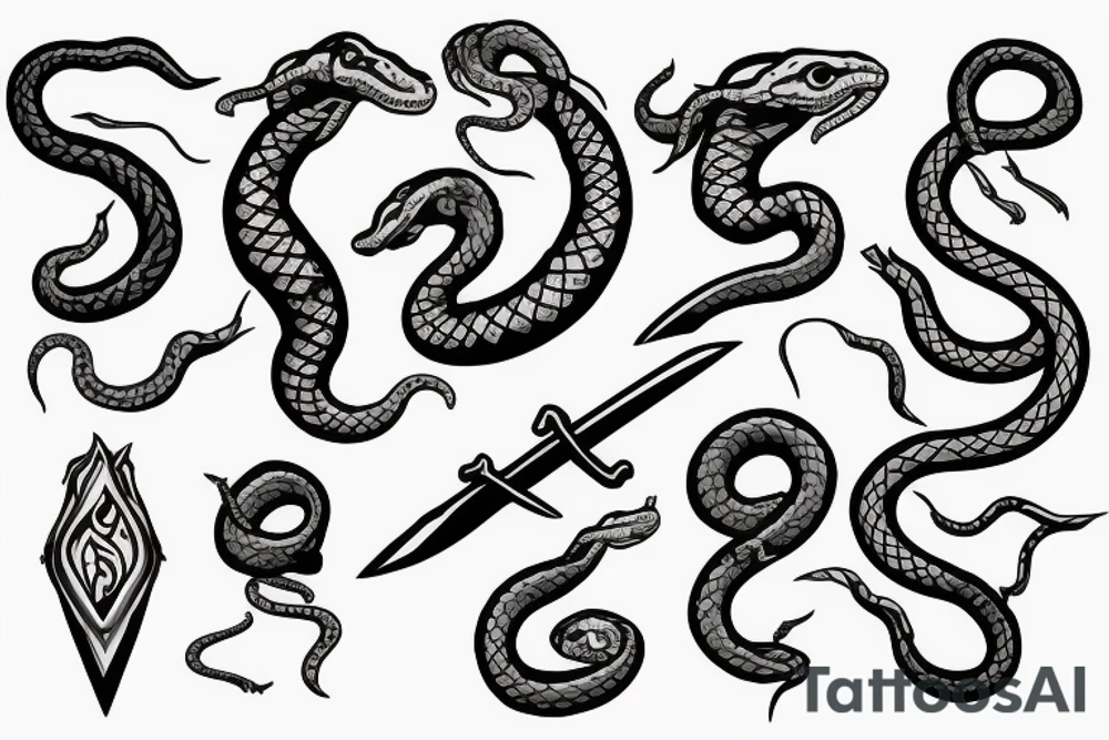 sword with snake tattoo idea