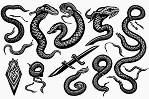 sword with snake tattoo idea