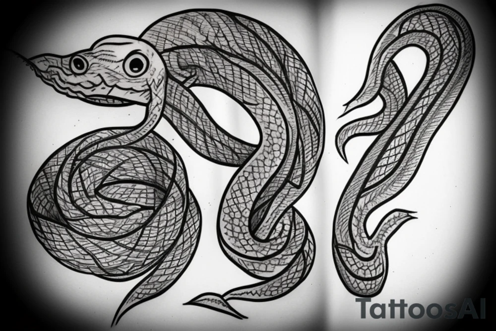 snake on leg tattoo idea