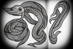 snake on leg tattoo idea