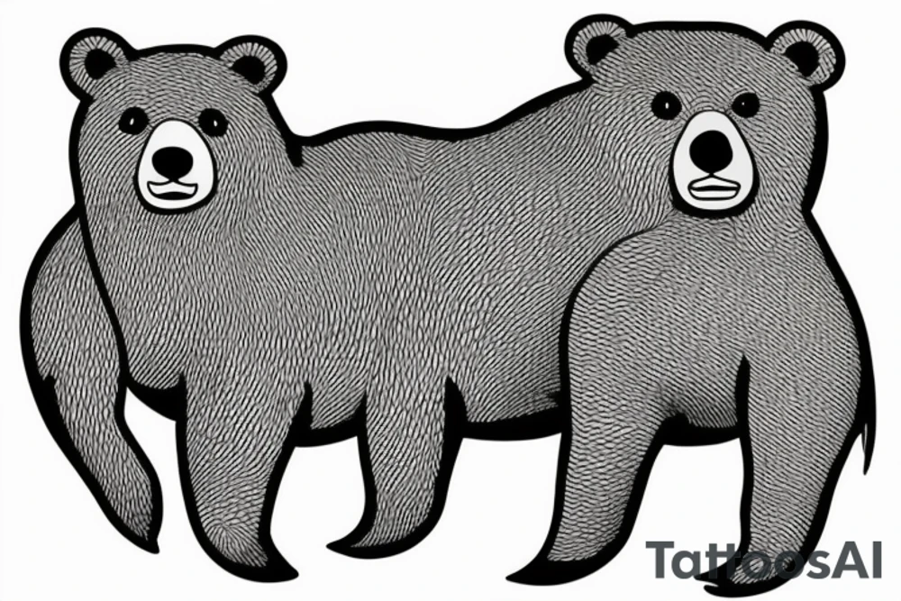 Three bears in a row tattoo idea