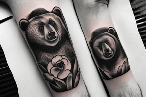 Three bears in a row all different styles tattoo idea