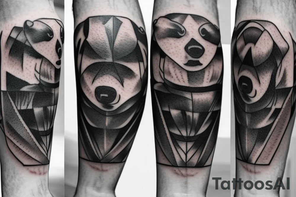 Three bears in a row all different styles tattoo idea