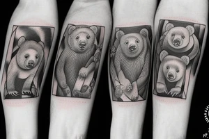 Three little bear cubs tattoo idea