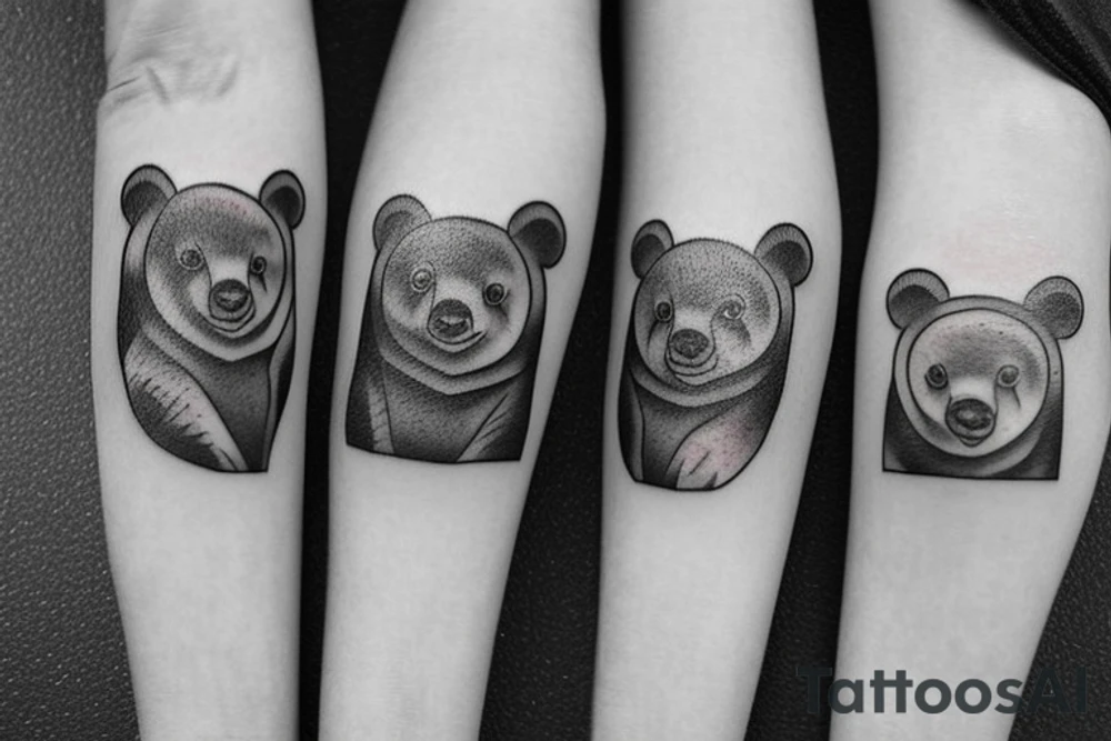 Three little bear cubs tattoo idea