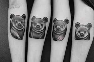 Three little bear cubs tattoo idea