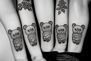 Three little bear cubs tattoo idea