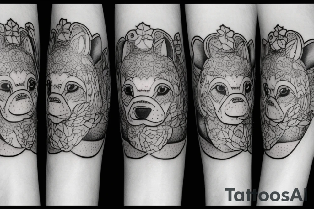 Three little bear cubs tattoo idea
