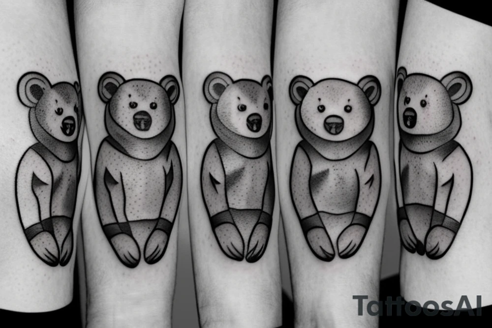 Three little bear cubs tattoo idea