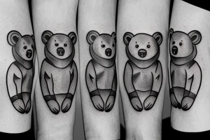 Three little bear cubs tattoo idea