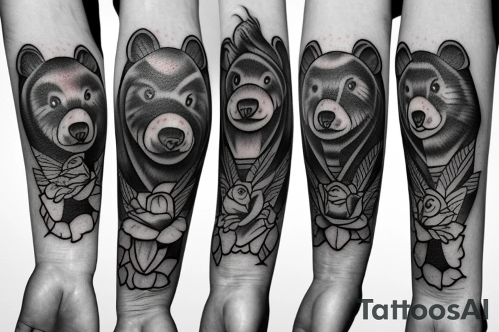 Three little bear cubs tattoo idea