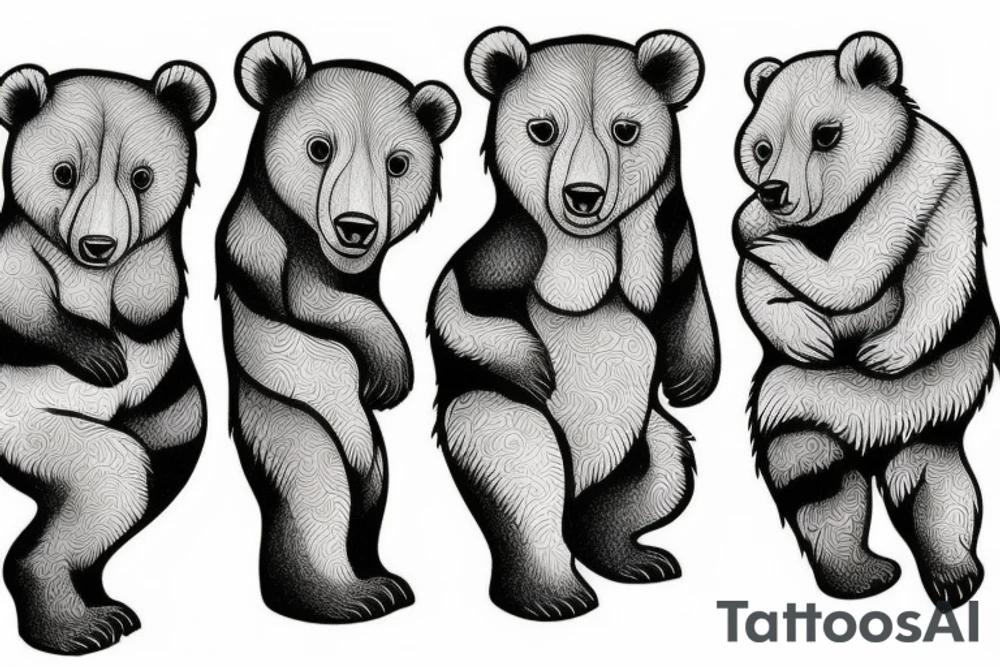 Three bear cubs tattoo idea