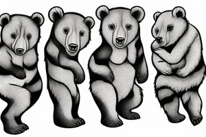 Three bear cubs tattoo idea