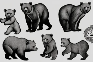 Three bear cubs tattoo idea
