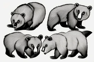 Three bear cubs tattoo idea