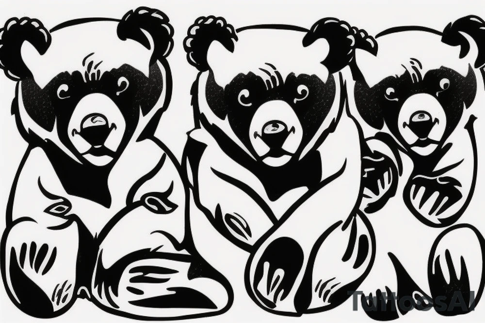 Three bear cubs tattoo idea