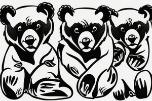 Three bear cubs tattoo idea