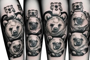 Three bear cubs tattoo idea