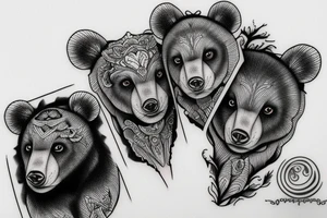 Three bear cubs tattoo idea