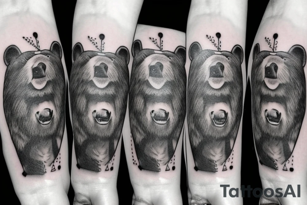Three bears walking in a line tattoo idea