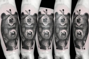 Three bears walking in a line tattoo idea