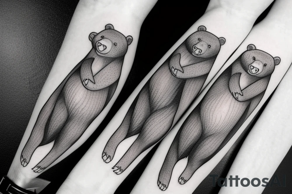 Three bears walking in a line tattoo idea