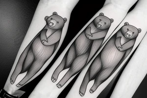Three bears walking in a line tattoo idea