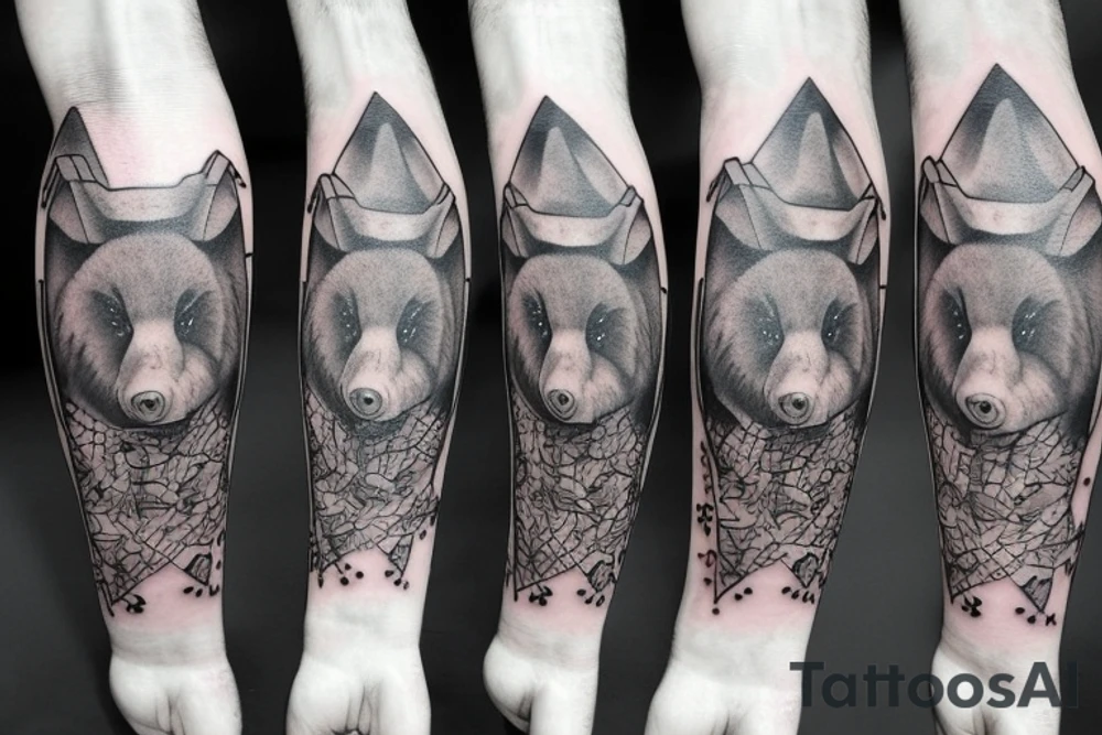 Three bears walking in a line tattoo idea
