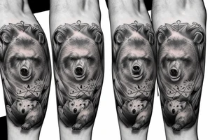 Three bears walking in a line tattoo idea
