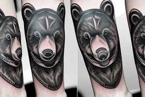 Three bears only outlines walking in a row tattoo idea