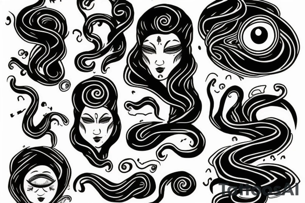 Medusa with one eye open and one eye closed tattoo idea