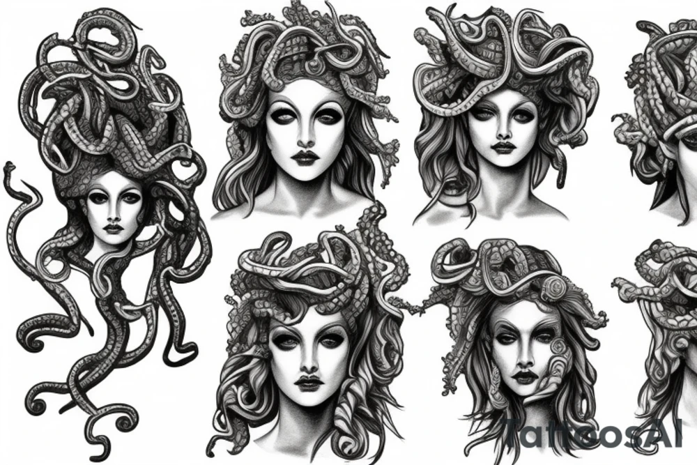 Medusa statue tattoo idea