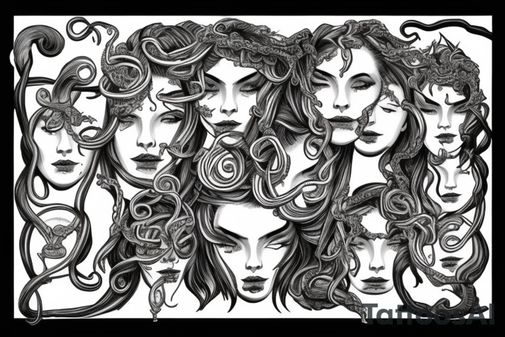 Medusa statue tattoo idea