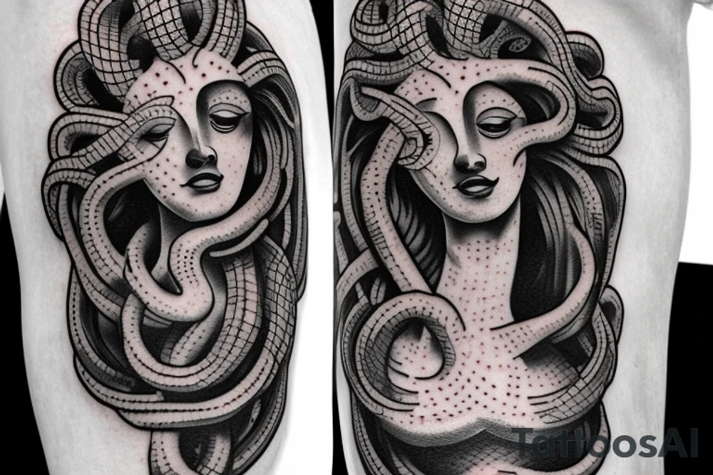 Medusa statue tattoo idea