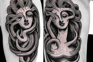 Medusa statue tattoo idea