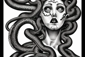 Medusa statue. With snake hear. tattoo idea