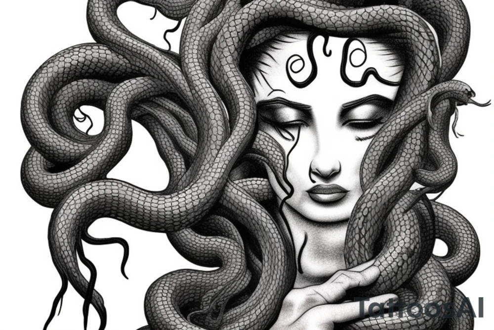 Medusa statue. With snake hair. tattoo idea